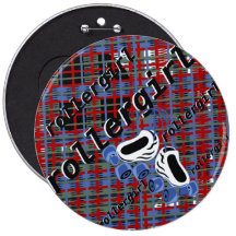 rollergirl karierter Angriff Buttons