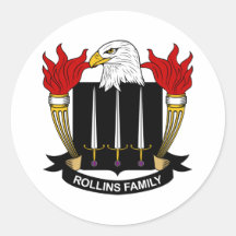 Rollins Familienwappen Runde Sticker
