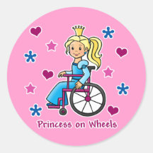 Rollstuhl-Prinzessin Runde Aufkleber