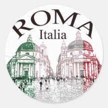 Rom stempelte runde sticker