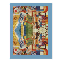 Romanian embroidery, abstract postcard