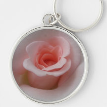 Romantic Pink Rose Blossoms Keychains