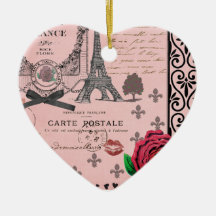 Romantische Herzverzierung Vintager rosa Paris-Col Ornament