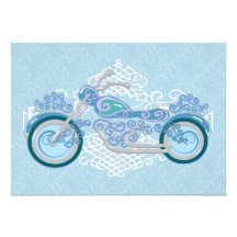 Romantische Radfahrer-Motorrad-Hochzeits-Einladung