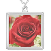 Romantische Rote Rose Personalisierte Halskette