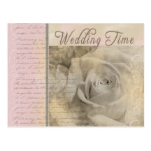 Romantische Vintage Hochzeits-Rose Postkarten