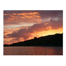 Romantischer goldener Sonnenuntergang Postkarte