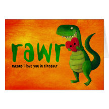 Romantischer RAWR T-rex Dinosaurier Karten
