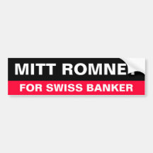 Romney für Schweizer Bank-Autoaufkleber