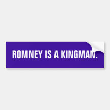 Romney ist ein Kingman. Auto Aufkleber