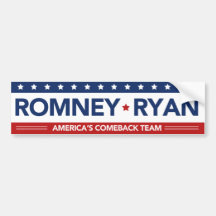 Romney Ryan Amerika Come-back-Team-Autoaufkleber