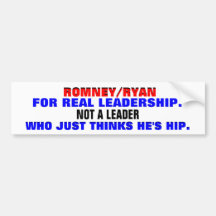 ROMNEY/RYAN FÜR WIRKLICHE FÜHRUNG AUTOAUFKLEBER
