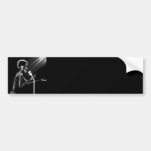 RÖNTGENBLICK-SKELETON GESANG AUF RETRO MIC - B&W AUTOSTICKER