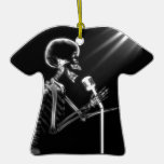 RÖNTGENBLICK-SKELETON GESANG AUF RETRO MIC - B&W ORNAMENTE