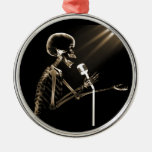 RÖNTGENBLICK-SKELETON GESANG AUF RETRO MIC - SEPIA ORNAMENTE
