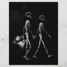RÖNTGENBLICK-SKELETON PAARE REISENDES B&W FLYERDRUCK