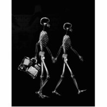 RÖNTGENBLICK-SKELETON PAARE REISENDES B&W FOTOSTATUE