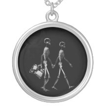 RÖNTGENBLICK-SKELETON PAARE REISENDES B&W HALSKETTE