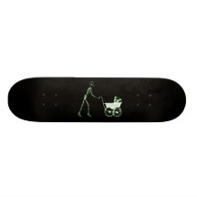 RÖNTGENSTRAHL-SKELETON FRAU U. KINDERWAGEN - GRÜN PERSONALISIERTE SKATEBOARDDECKS