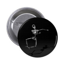 RÖNTGENSTRAHL-SKELETON FREUDE-SPRUNG B&W ANSTECKNADELBUTTONS