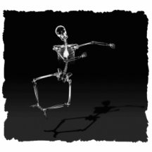 RÖNTGENSTRAHL-SKELETON FREUDE-SPRUNG B&W FOTO SKULPTUREN