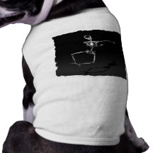 RÖNTGENSTRAHL-SKELETON FREUDE-SPRUNG B&W HAUSTIER TSHIRTS