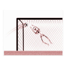 RÖNTGENSTRAHL-SKELETON FUSSBALL-TORMANN-WEISSES RO POSTKARTE