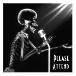 RÖNTGENSTRAHL-SKELETON GESANG AUF RETRO MIC - B&W ANKÜNDIGUNGSKARTEN