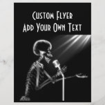 RÖNTGENSTRAHL-SKELETON GESANG AUF RETRO MIC - B&W PERSONALISIERTE FLYER