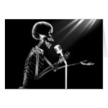 RÖNTGENSTRAHL-SKELETON GESANG AUF RETRO MIC - B&W GRUßKARTE