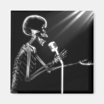 RÖNTGENSTRAHL-SKELETON GESANG AUF RETRO MIC - B&W MAGNETE