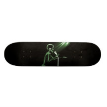 RÖNTGENSTRAHL-SKELETON GESANG AUF RETRO MIC - GRÜN BEDRUCKTES SKATEBOARD