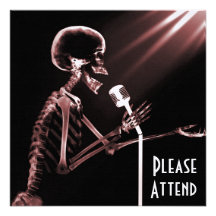 RÖNTGENSTRAHL-SKELETON GESANG AUF RETRO MIC - ROT ANKÜNDIGUNGEN