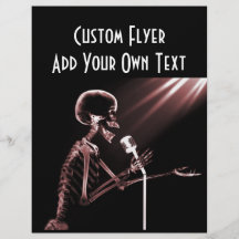 RÖNTGENSTRAHL-SKELETON GESANG AUF RETRO MIC - ROT INDIVIDUELLE FLYER