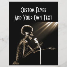 RÖNTGENSTRAHL-SKELETON GESANG AUF RETRO MIC - SEPI BEDRUCKTE FLYER