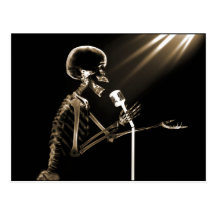 RÖNTGENSTRAHL-SKELETON GESANG AUF RETRO MIC - SEPI POSTKARTEN