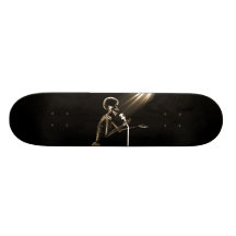 RÖNTGENSTRAHL-SKELETON GESANG AUF RETRO MIC - SEPI SKATEBOARDBRETT