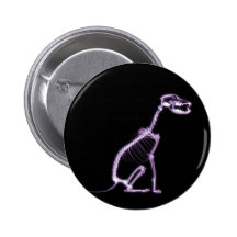 RÖNTGENSTRAHL-WELPEN-HUNDEskelett-SITZEN - LILA Anstecknadelbutton