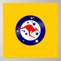 Roo Flagge Logo-Grafikgraphik Australiens der rund Plakate
