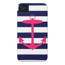Rosa Anker-Silhouette iPhone 4 Case-Mate Hüllen
