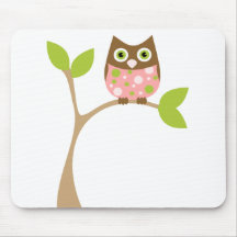 Rosa Baby-Eule Mousepad