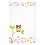 Rosa Baby-Eule Personalisiertes Druckpapier