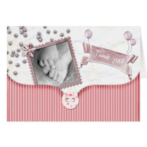 Rosa Babyparty danken Ihnen zu kardieren für Baby Karten