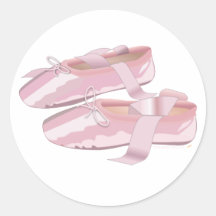 Rosa Ballett-Schuh-Pantoffel Runde Sticker