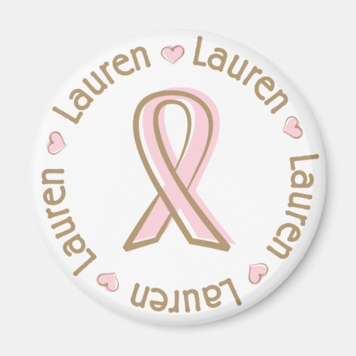 Rosa Band-Brustkrebs-Name Lauren Magnete