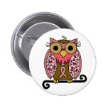 Rosa Band-Eule Buttons
