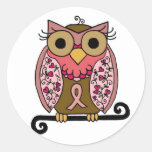 Rosa Band-Eule Sticker