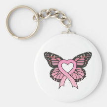 Rosa Band-Herz-Schmetterling Keychain Schlüsselanhänger