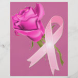 Rosa Band mit Rose *Breast Krebs-Bewusstsein * Flyerdruck