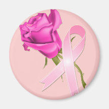 Rosa Band mit Rose *Breast Krebs-Bewusstsein * Magnete